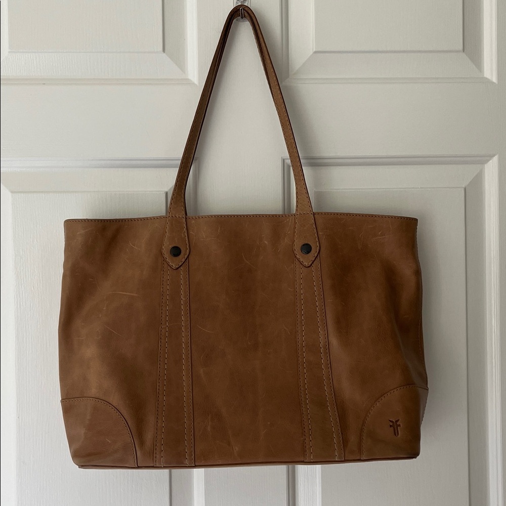 Authentic Frye Tan Leather Tote Bag Great Condition - Picture 1 of 16